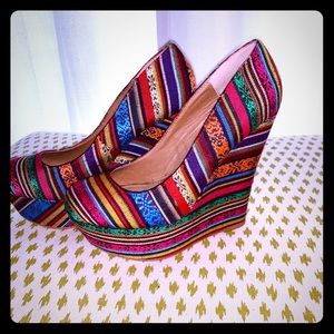 Steve madden multicolor wedged heels